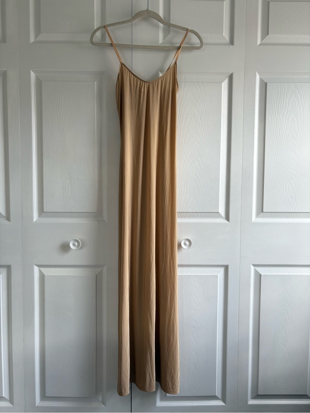 Only Hearts By Helena Stuart Slip Dress Lingerie Beige Tan Skin Strap Maxi M/L